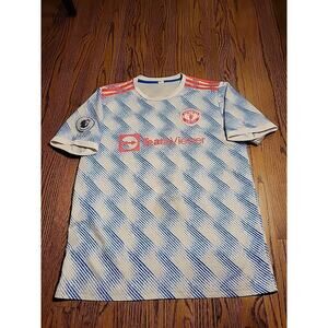 MANCHESTER UNITED AUTHENTIC JERSEY AWAY FOOTBALL SHIRT 2021 - 2022 ADIDAS sz L
